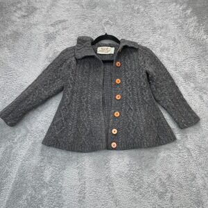 Aran Sweater Market Womens Extra Small Gray Super Soft Luxury Flared Cardigan